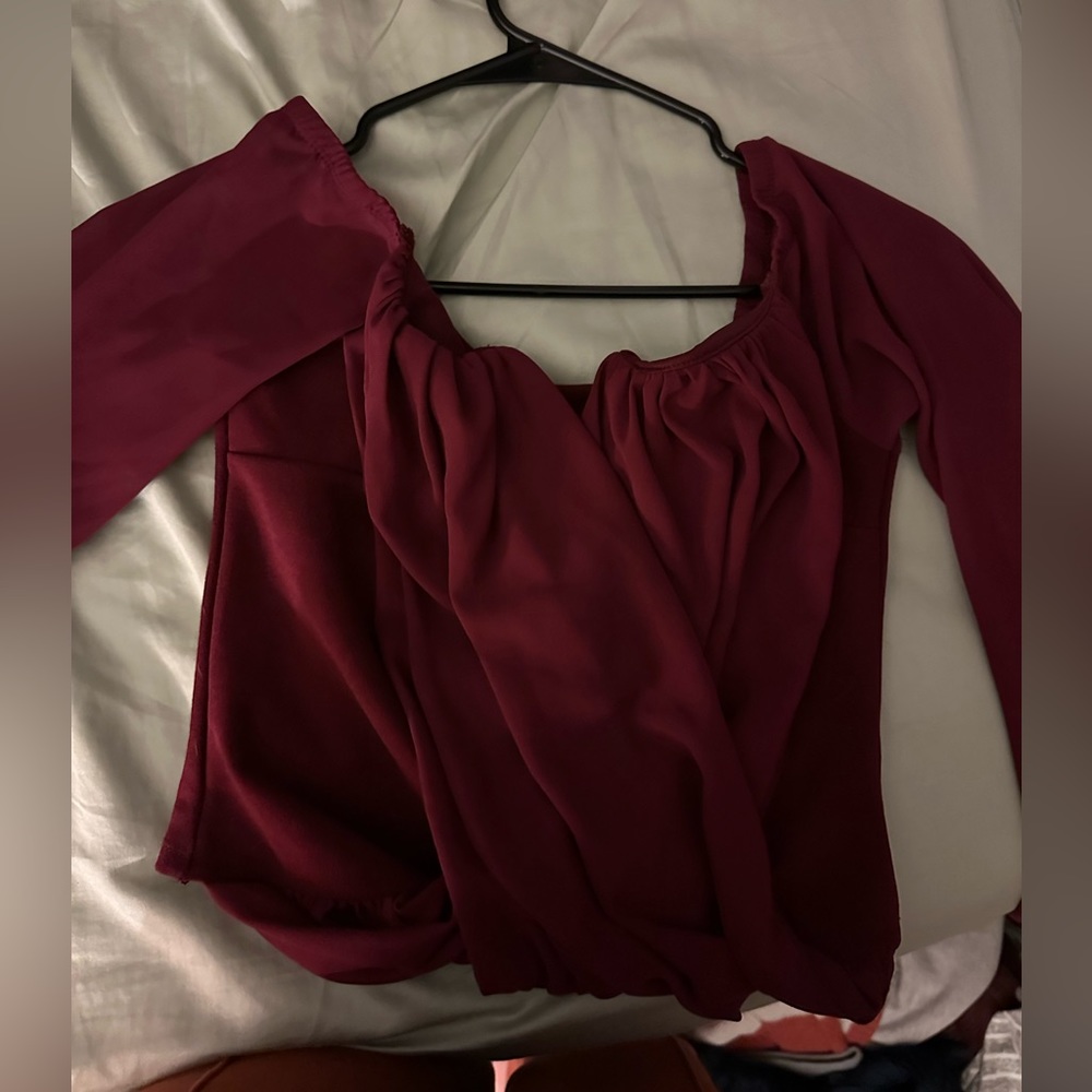 Windsor red long sleeve blouse